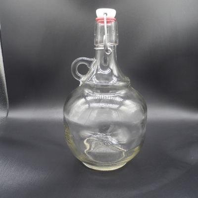 Flip swing top clear growler