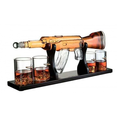 Gun shape glass bottle