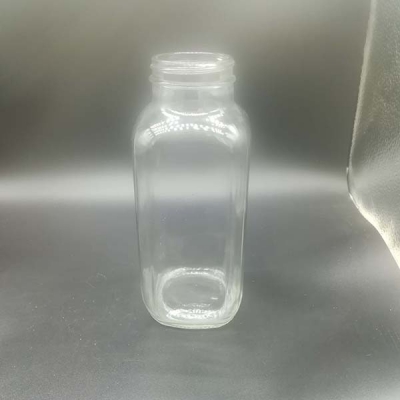 Square glass bottle for milk or juice