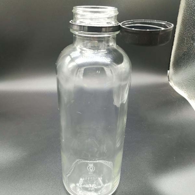 Milk glass bottle with tamper cap