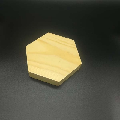 Wood cap for honey bottle hexagonal
