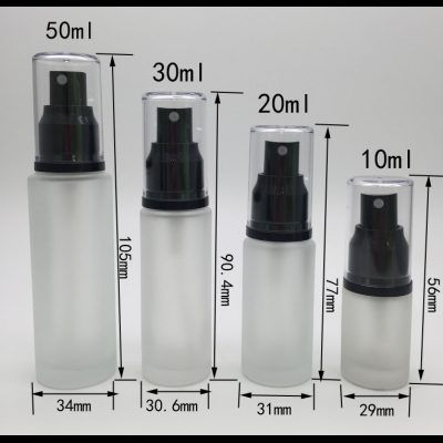 Black cap perfume sprayer cylinder glass bottle