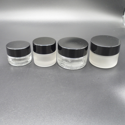 Frosted glass face cream jar