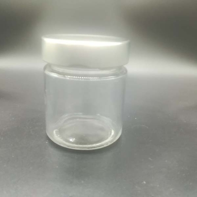 200ml cylinder glass jar with metal lid
