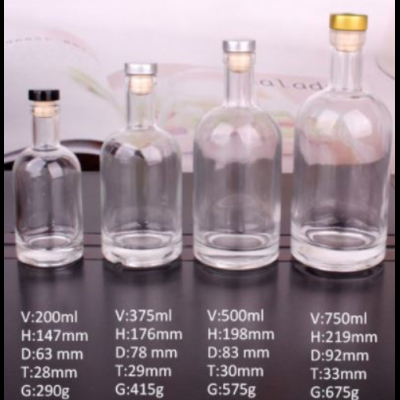 Gin vodka glass bottle cylinder round