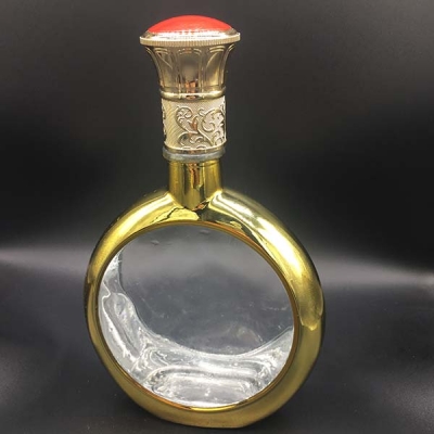 Gold ring wedding 500ml glass bottle
