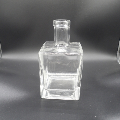 Square gin vodka bottle