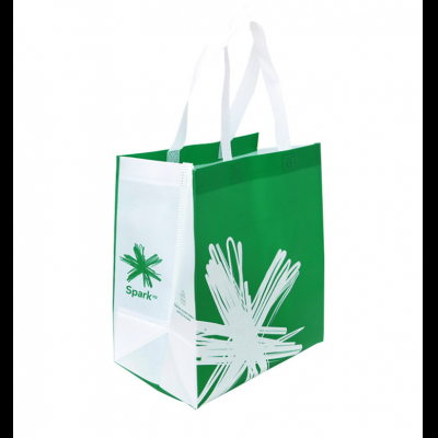 Green non-woven hand bag