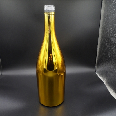 Gold electroplated champagne glass bottle